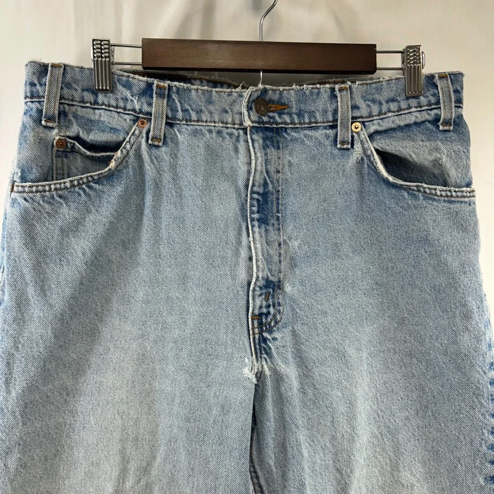 Levi's 550 Jeans Mens 36x30 Light Wash Orange Tab Relaxed Tapered Distressed
